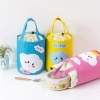 New cylindrical insulated bag, hand-held with a drawstring opening, large-capacity bento bag, thickened aluminum foil fresh-keeping lunch box bag Specification image